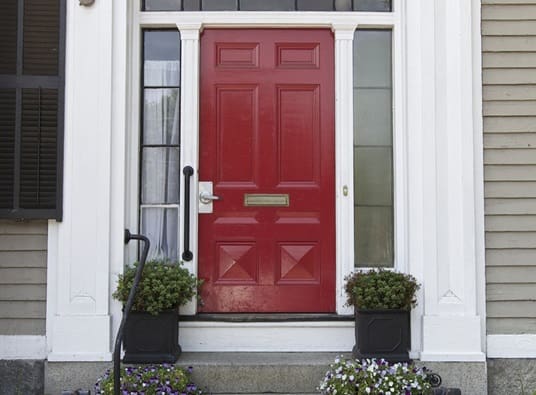 red entry door