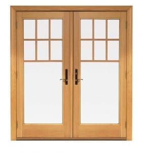 French doors on a white background.